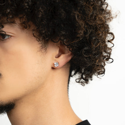 Collection image for: ASSCHER CUT STUDS | SILVER