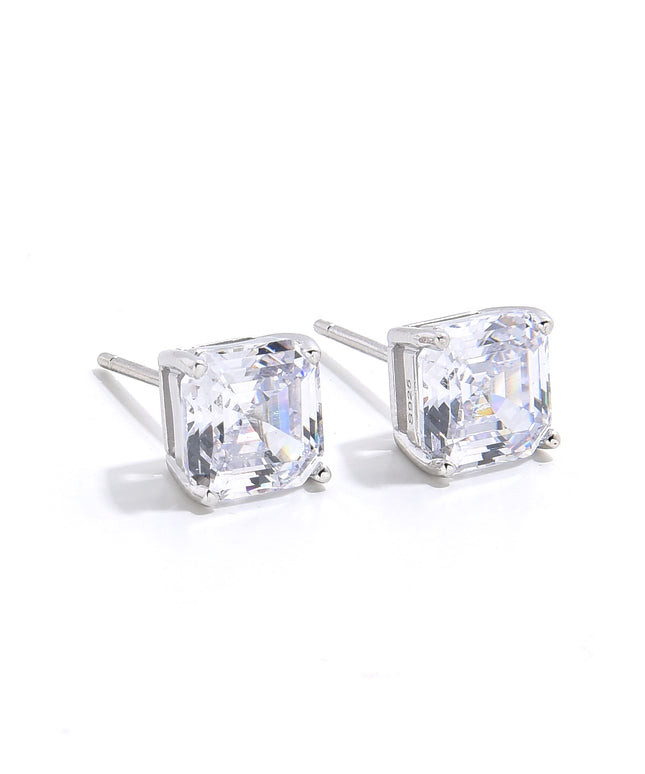 ASSCHER CUT STUDS | SILVER