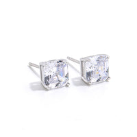 Asscher Cut Studs | Silver