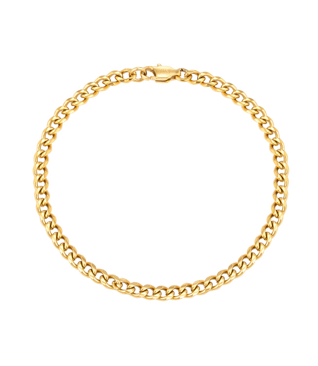 Cuban Bracelet 4mm | Gold