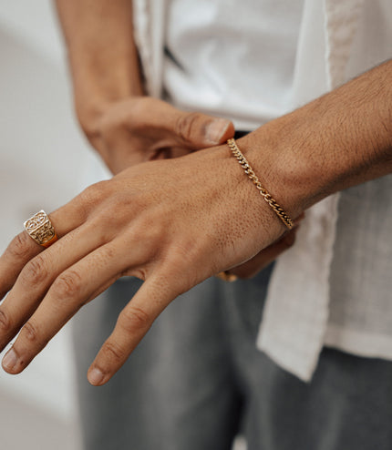 Cuban Bracelet 4mm | Gold