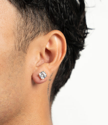 Asscher Cut Studs | Gold