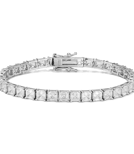 Asscher Tennis Bracelet 5mm | Silver