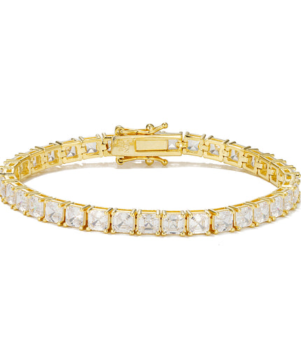 ASSCHER TENNIS BRACELET 5mm | GOLD
