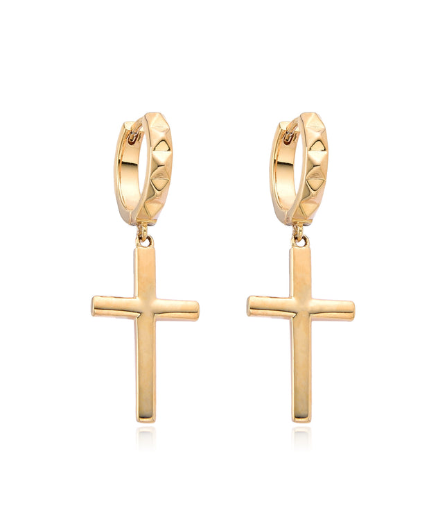 CROSS EARRINGS | GOLD