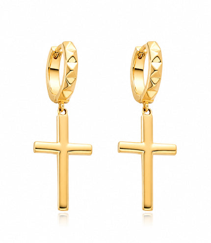 Cross Earrings | Gold