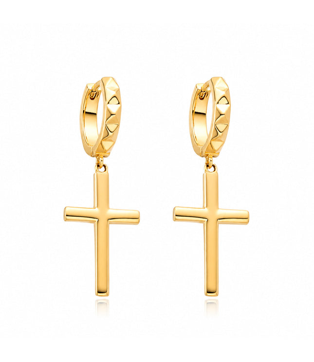 Cross Earrings | Gold