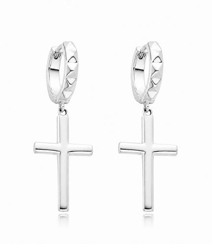 Cross Earrings | Silver