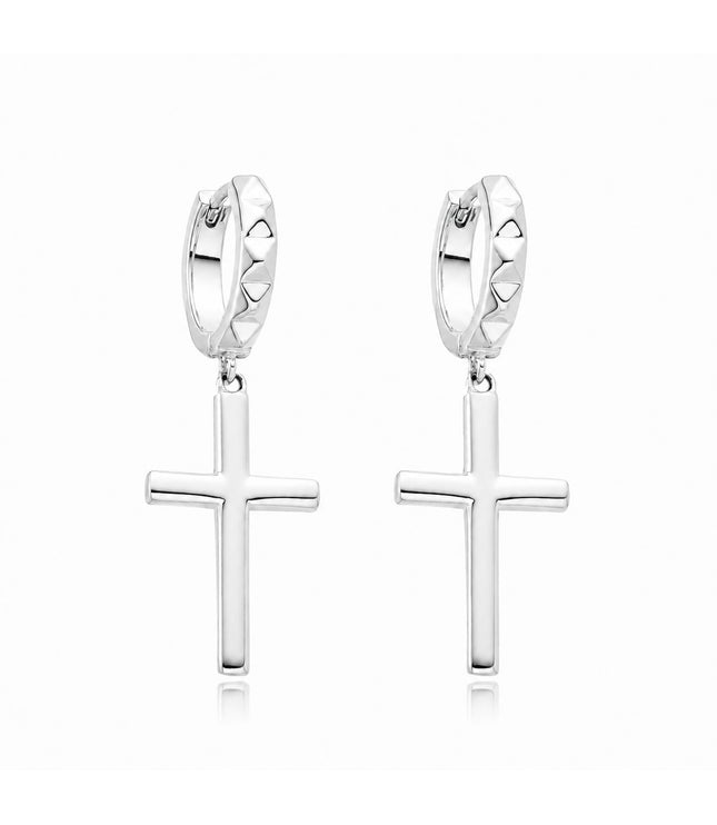 Cross Earrings | Silver