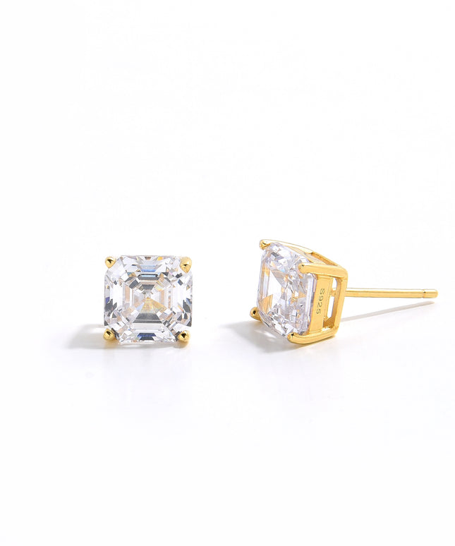 ASSCHER CUT STUDS | GOLD