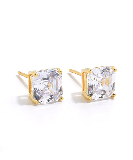 ASSCHER CUT STUDS | GOLD