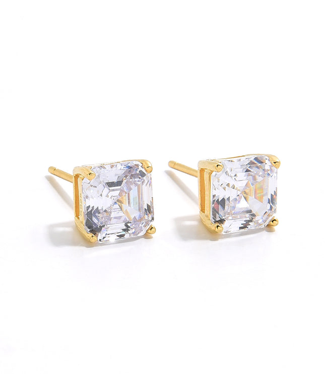 ASSCHER CUT STUDS | GOLD