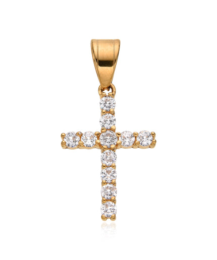 ICED CROSS PENDANT | SMALL | GOLD