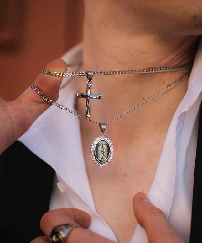 ICED ST MARY PENDANT | SILVER