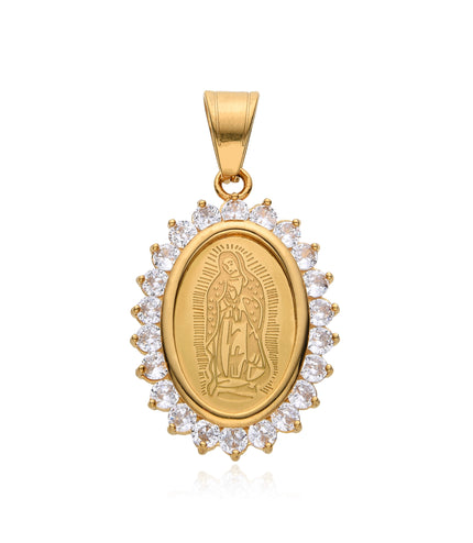 ICED ST MARY PENDANT | GOLD