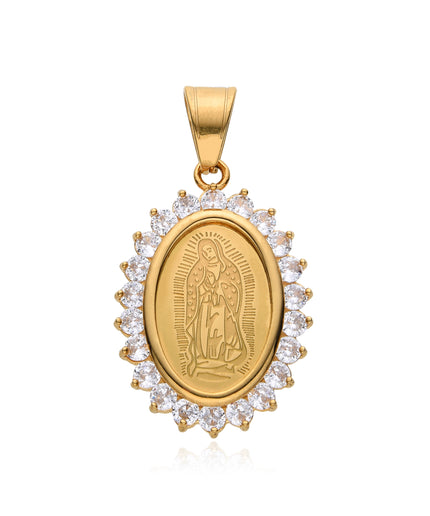 ICED ST MARY PENDANT | GOLD