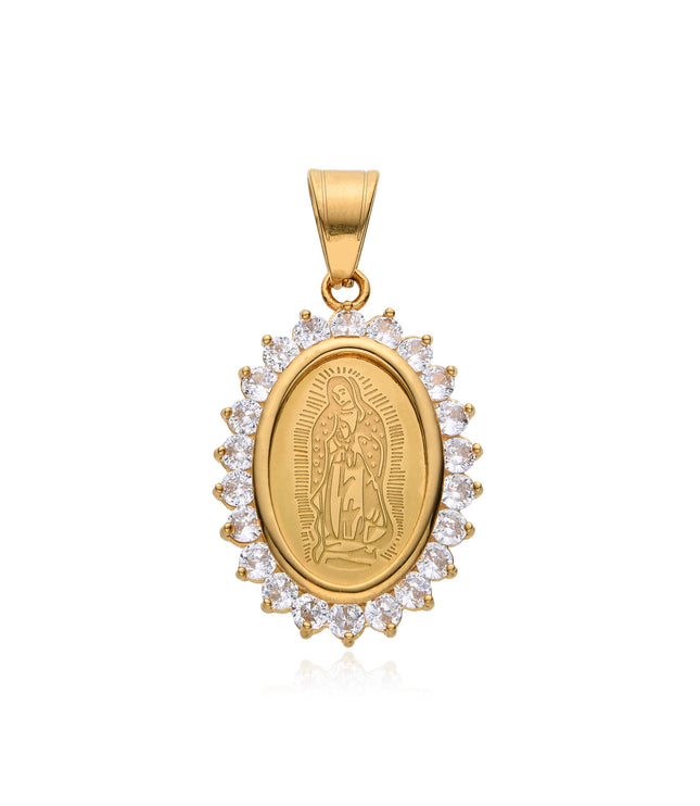 ICED ST MARY PENDANT | GOLD