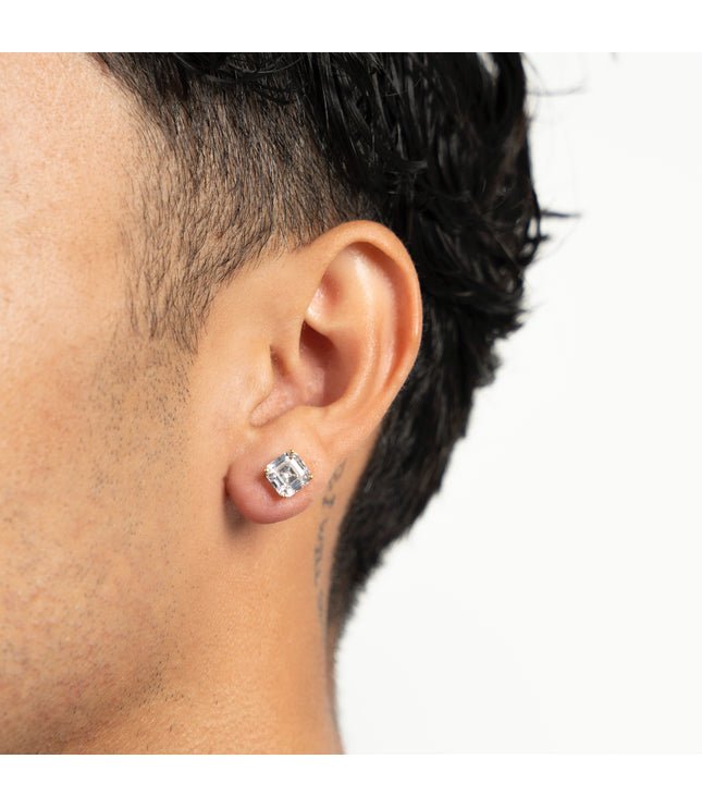 ASSCHER CUT STUDS | GOLD