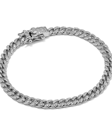 Iced Out Cuban Bracelet 4mm | Silver