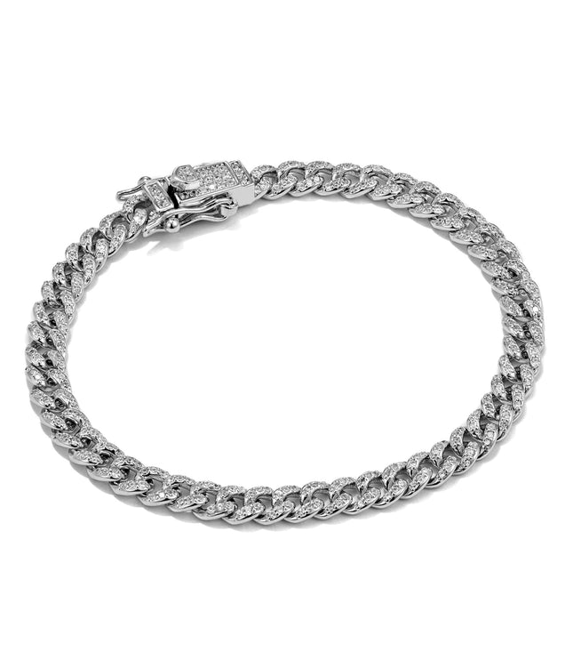 Iced Out Cuban Bracelet 4mm | Silver