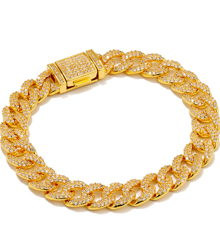 Iced Out Cuban Bracelet 8mm | Gold
