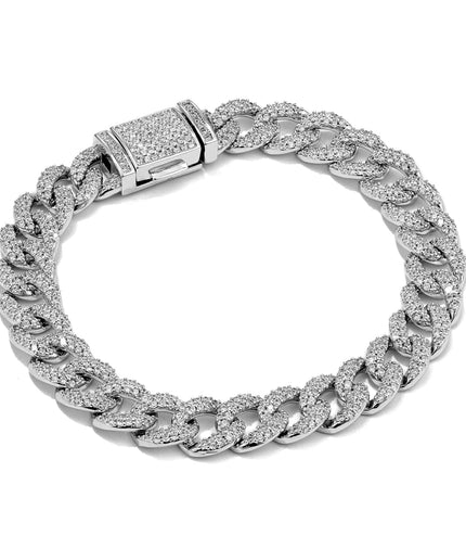 Iced Out Cuban Bracelet 8mm | Silver