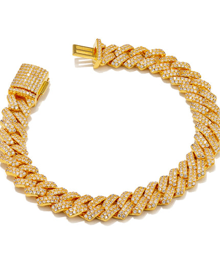 Iced Out Cuban Bracelet 9mm | Gold