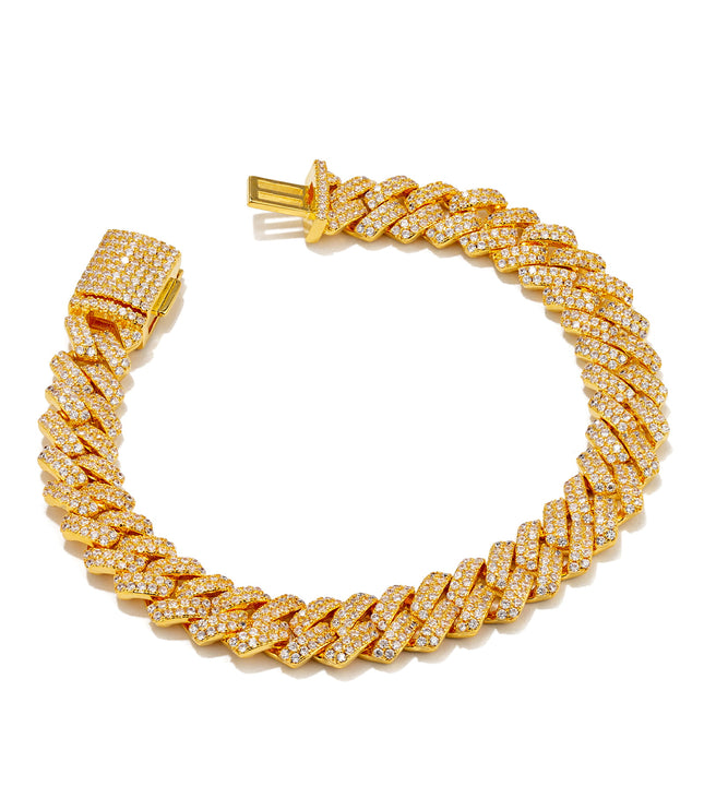 Iced Out Cuban Bracelet 9mm | Gold