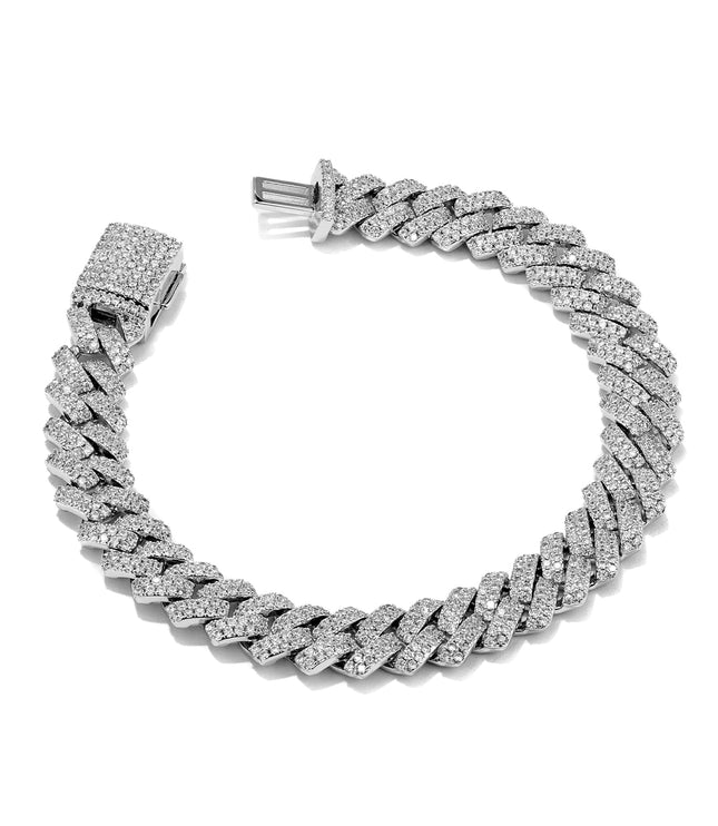 Iced Out Cuban Bracelet 9mm | Silver