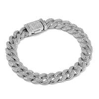 Iced Out Cuban Bracelet 8mm | Silver