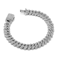 Iced Out Cuban Bracelet 9mm | Silver