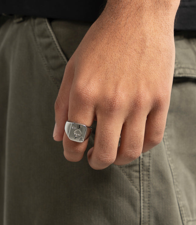 ACE OF SPADE RING | SILVER
