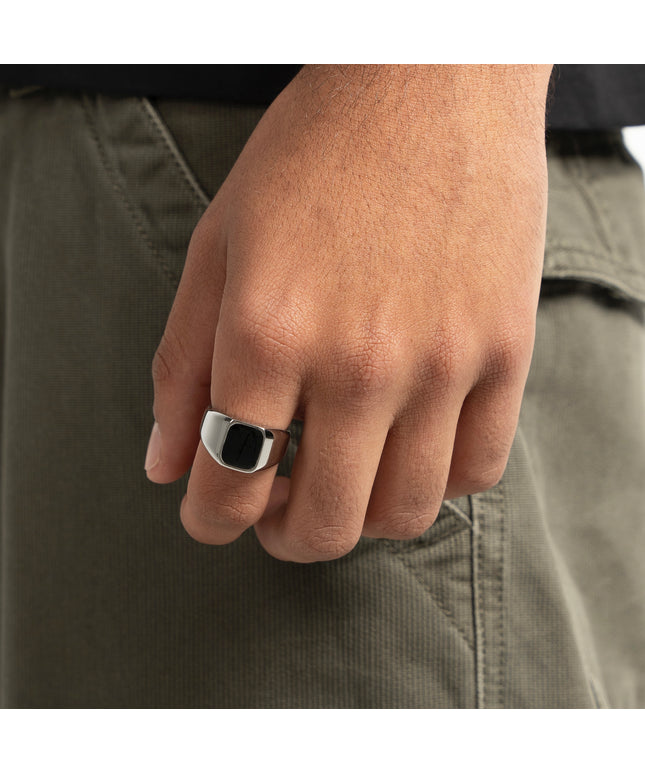 ONYX SIGNET RING | SILVER