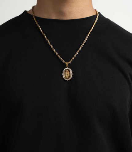ICED ST MARY PENDANT | GOLD