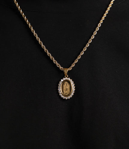 ICED ST MARY PENDANT | GOLD