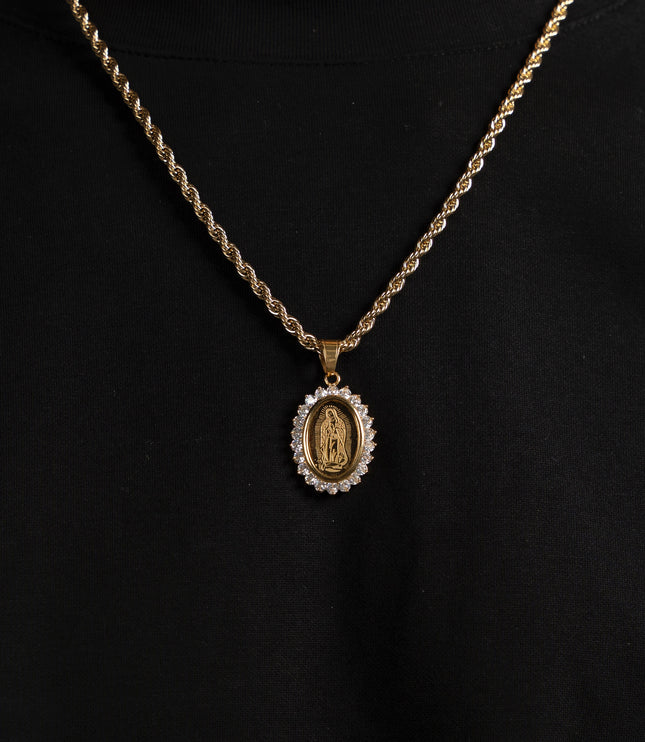 ICED ST MARY PENDANT | GOLD