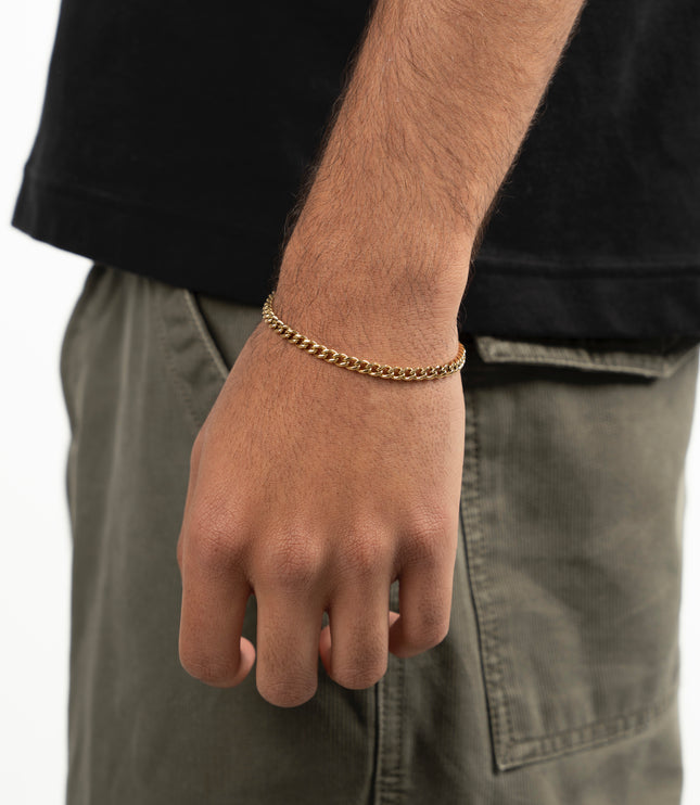 Cuban Bracelet 4mm | Gold