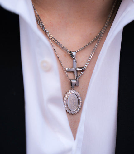 ICED ST MARY PENDANT | SILVER